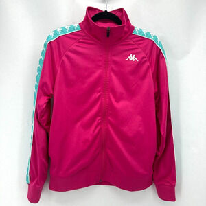 Kappa Banda Anniston Track Jacket Mens S Fushcia Pink Teal Athleisure Bloke NWT
